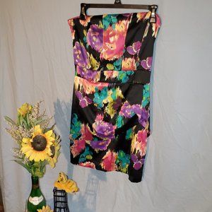 Speechless Strapless Colorful Floral Dress Size Juniors 13